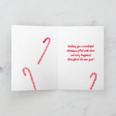 Candy Canes kerstfeestdag Waterverf Rood Kaart (Binnen)