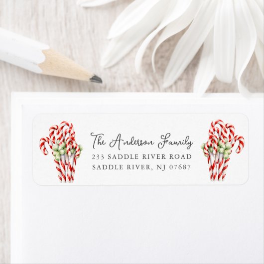 Candy Canes Kerstmis retour adres Etiket (Insitu)