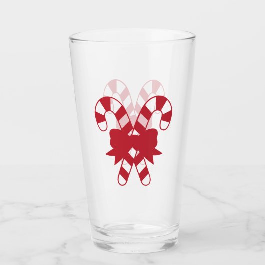 Candy Canes met boog Glas (Voorkant)