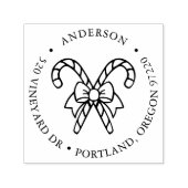 Candy Canes met boog retouradres Zelfinktende Stempel (Design)