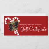 Candy Canes met cadeaubonnen en donkerrode boog (Voorkant)