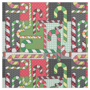 Candy Canes met patroon Stof