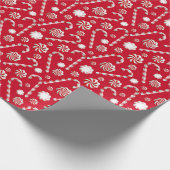 Candy Canes Moderne Kerstvakantie Cadeaupapier (Hoek)
