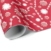 Candy Canes Moderne Kerstvakantie Cadeaupapier (Rol Hoek)