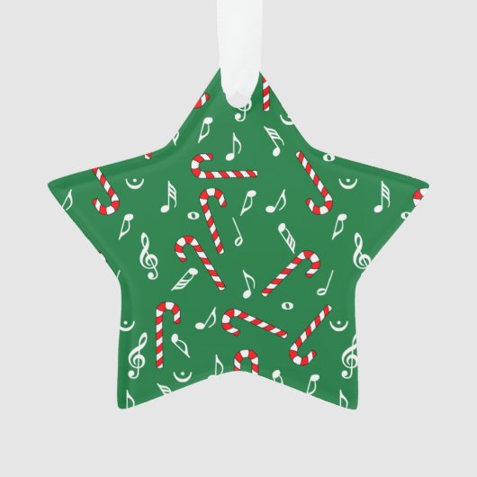 Candy Canes Muzieknoten Ornament (voorkant)