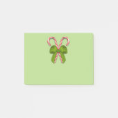 Candy Canes Olive Bow Post-it® Notes (Voorkant)