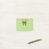 Candy Canes Olive Bow Post-it® Notes (Op bureau)