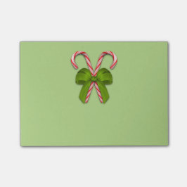 Candy Canes Olive Bow Post-it® Notes