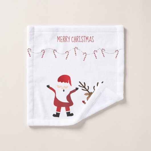 Candy Canes Pattern Bad Handdoek (Wasdoekje)