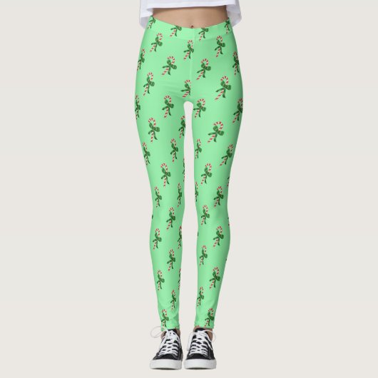 Candy Canes Pattern Leggings (Voorkant)