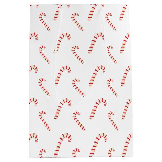 Candy Canes Pattern Medium Cadeauzakje (Voorkant)