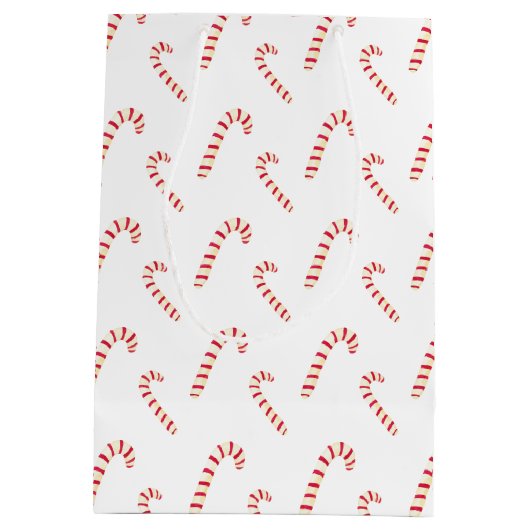 Candy Canes Pattern Medium Cadeauzakje (Achterkant)