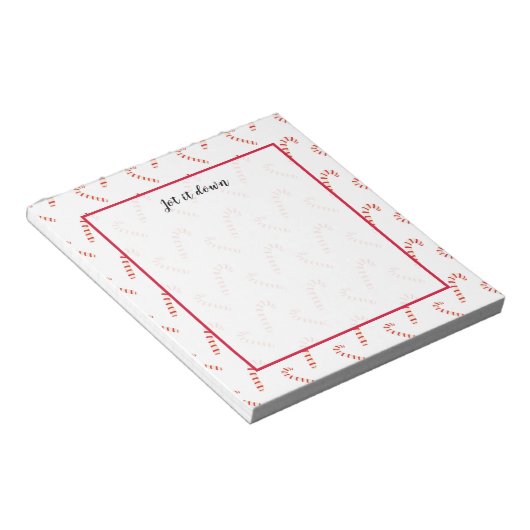 Candy Canes Pattern Notitieblok (Schuin)