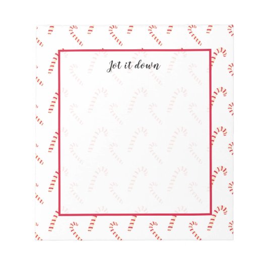 Candy Canes Pattern Notitieblok (Voorkant)