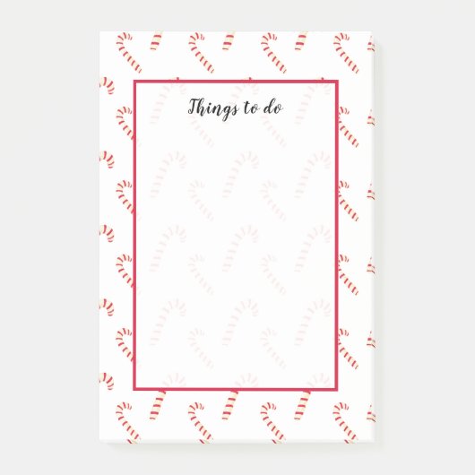 Candy Canes Pattern Post-it® Notes (Voorkant)