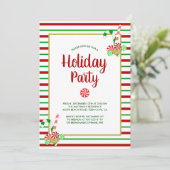 Candy Canes pepermunt strepen Schattige feestje Kaart (Staand voorkant)