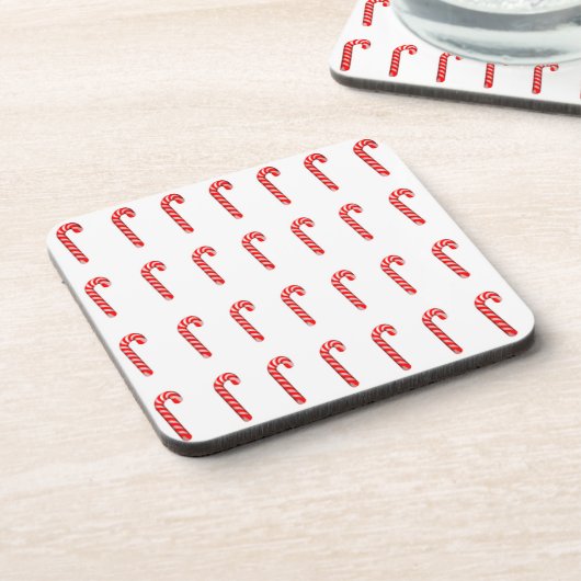 Candy Canes Plastic, set van 6, Beverage Coasters Bier Onderzetter (Linkerzijde)