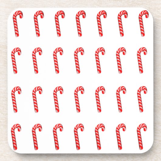 Candy Canes Plastic, set van 6, Beverage Coasters Bier Onderzetter (Voorkant)