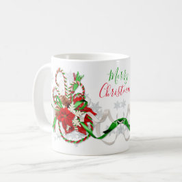 Candy Canes Poinsettia Snowflakes Merry Kerstry Koffiemok
