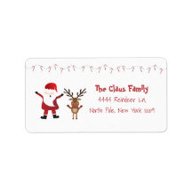 Candy Canes Red Cute Santa Claus Reindeer