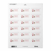 Candy Canes Red Cute Santa Claus Reindeer Etiket (Full Sheet)