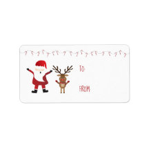 Candy Canes Red Cute Santa Claus Reindeer
