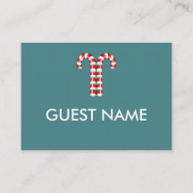 Candy Canes red Dinner Place Card