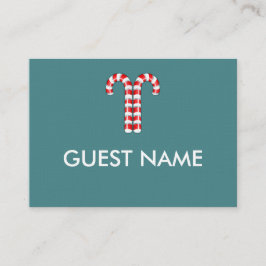 Candy Canes red Dinner Place Card Plaatskaartje