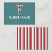 Candy Canes red Dinner Place Card Plaatskaartje (Voorkant / Achterkant)
