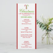 Candy Canes red green Dinner Menu (Staand voorkant)