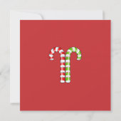 Candy Canes red green Kerstmis Birthday Invite Kaart (Achterkant)