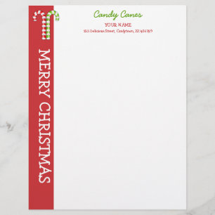 Candy Canes red green Letterhead Briefhoofd Sjabloon