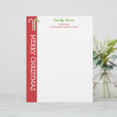 Candy Canes red green Letterhead Briefhoofd Sjabloon (Staand voorkant)
