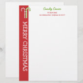 Candy Canes red green Letterhead Briefhoofd Sjabloon (Voorkant / Achterkant)