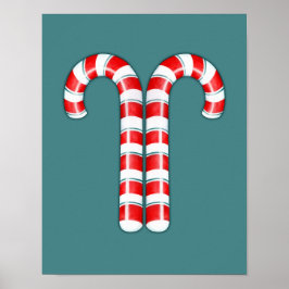 Candy Canes red Poster