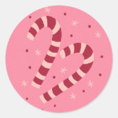 Candy canes ronde sticker (Voorkant)