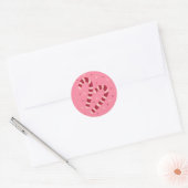 Candy canes ronde sticker (Envelop)
