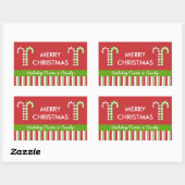 Candy Canes rood groen Snoep Gift Jar Label (Vel)