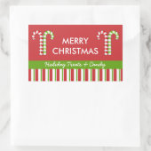Candy Canes rood groen Snoep Gift Jar Label (Tas)