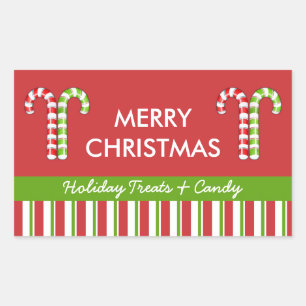 Candy Canes rood groen Snoep Gift Jar Label
