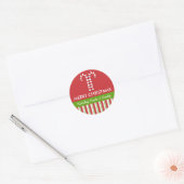 Candy Canes rood groen Snoep Gift Jar Ronde Label (Envelop)