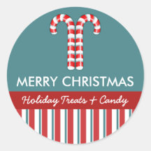 Candy Canes Rood Snoep Gift Jar Rond Label