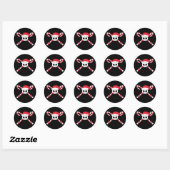 Candy Canes Skull Santa Hoed Kerstmis Ronde Sticker (Vel)