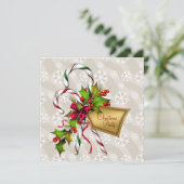 Candy Canes Snowflakes Corporate Christmas Party Kaart (Staand voorkant)