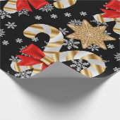 Candy Canes Snowflakes Gingerbrood Cookies Cadeaupapier (Hoek)