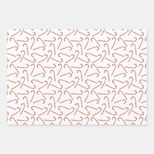 Candy Canes Stippen en Sneeuwvlokken Rode Kerst Inpakpapier Vel (Voorkant)