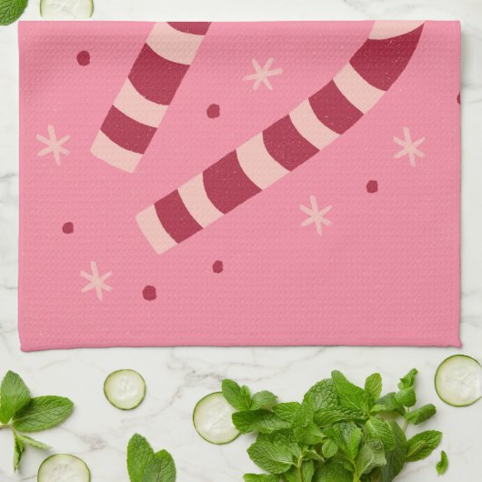 Candy canes theedoek (Gevouwen)