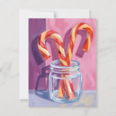 Candy Canes | Vintage Christmas Feestdagenkaart (Voorkant)