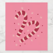 Candy canes wijn etiket (Enkel label)