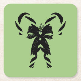 Candy Canes with Pine Needles & Bow Kartonnen Onderzetters